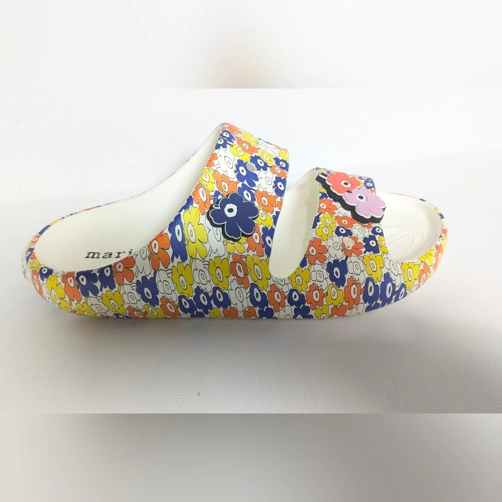 Crocs Marimekko New Classic Sandal Slides 211121 Floral Size W 12/ M 10 Unisex - Picture 2 of 9